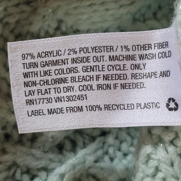 Mint Green Knit Sweater Size Medium - Picture 4 of 4